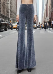 Silm Fit Grey Sequins Bell-bottom Trousers Pants Fall