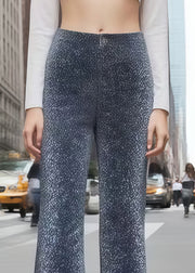 Silm Fit Grey Sequins Bell-bottom Trousers Pants Fall