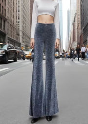 Silm Fit Grey Sequins Bell-bottom Trousers Pants Fall