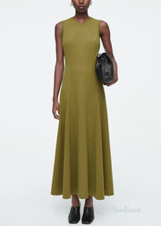 Silm Fit Light Green Exra Large Hem Cotton Sundress Sleeveless