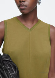 Silm Fit Light Green Exra Large Hem Cotton Sundress Sleeveless