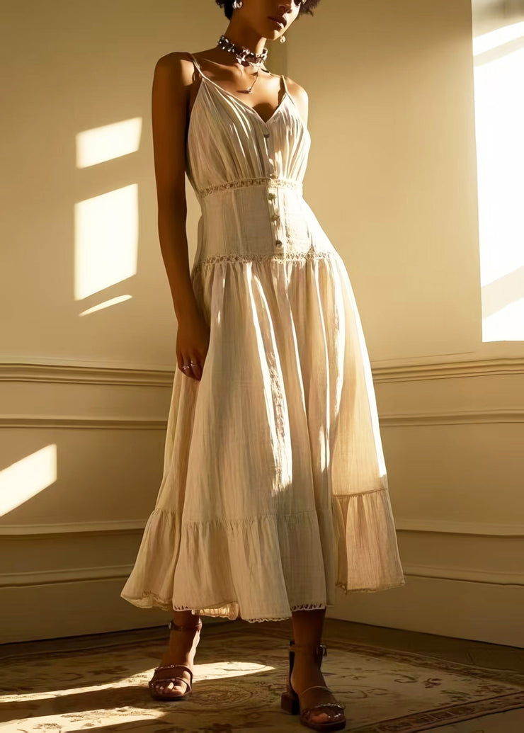 Silm Fit White Exra Large Hem Cotton Day Sundress Summer
