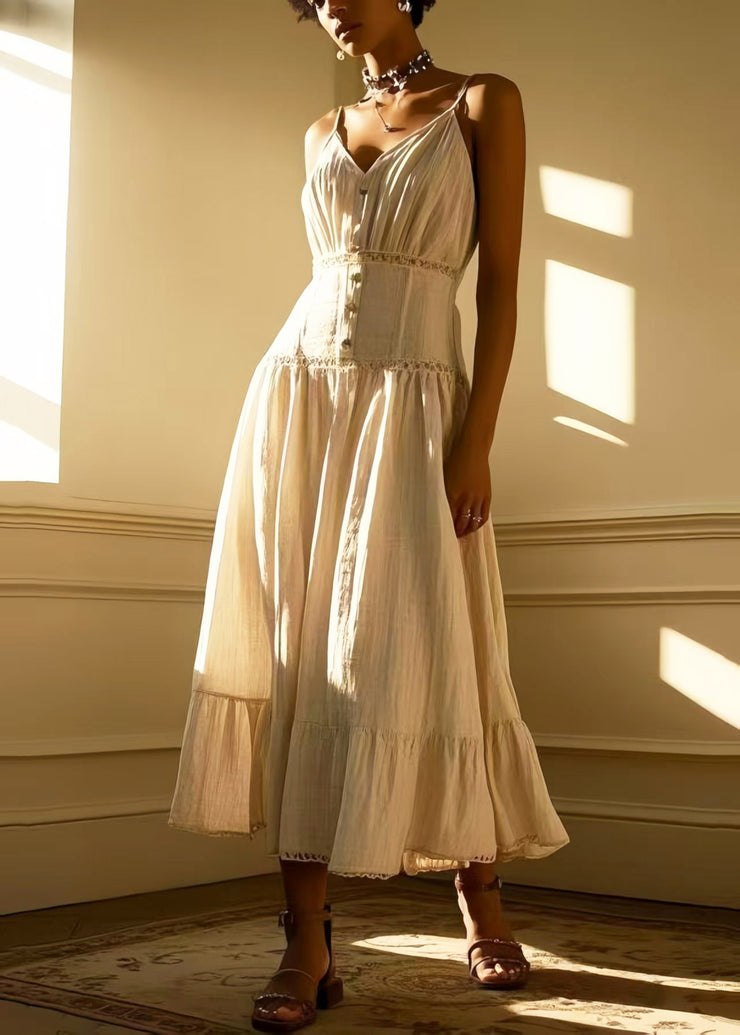 Silm Fit White Exra Large Hem Cotton Day Sundress Summer