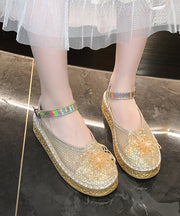 Silver Buckle Strap Splicing Platform Shoes Breathable Mesh