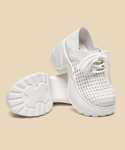 Silver Lace Up Splicing Fashion Platform Hollow Out Sandals