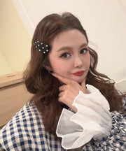 Simple Black Cloth Zircon A Pair Hairpin