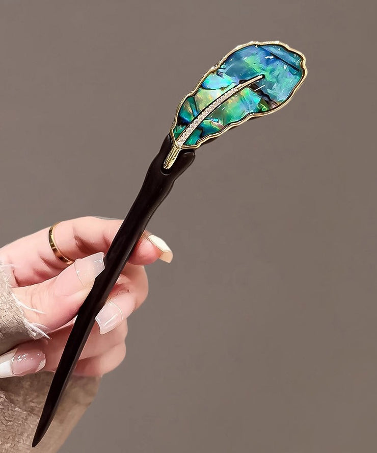 Simple Black Ebony Bulbus Fritillariae Banana Fan Hairpin