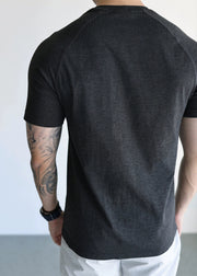 Simple Black O Neck Mesh Cotton T Shirts Mens Moisture Wicking Summer