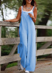 Simple Black Patchwork Slash Neck Wide Leg Jumpsuit Summer