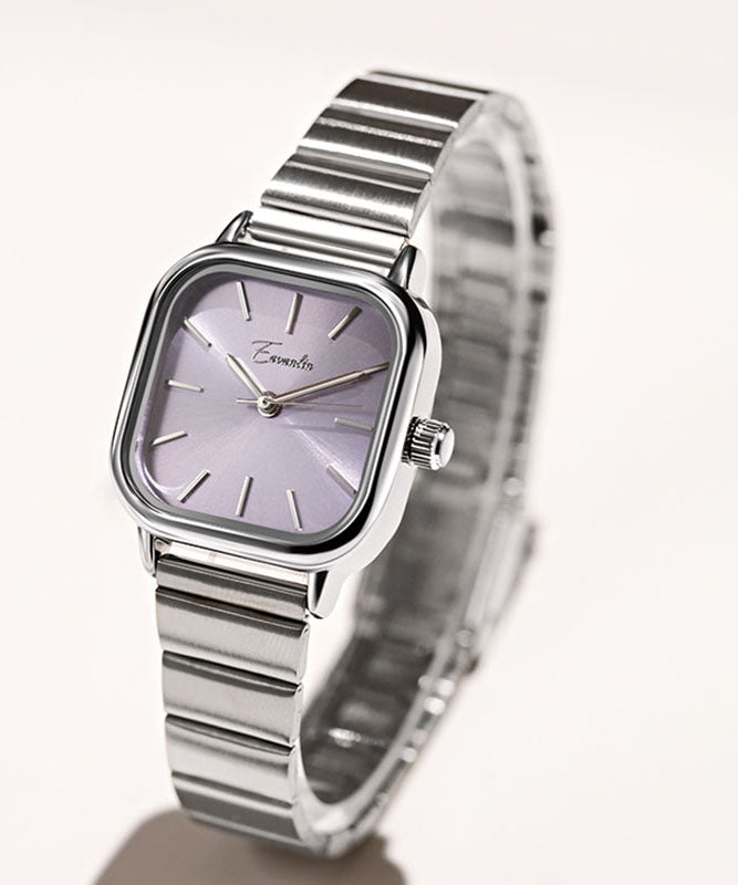 Simple Black Stainless Steel Quartz Movement Waterproof Watches
