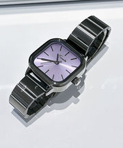 Simple Black Stainless Steel Quartz Movement Waterproof Watches
