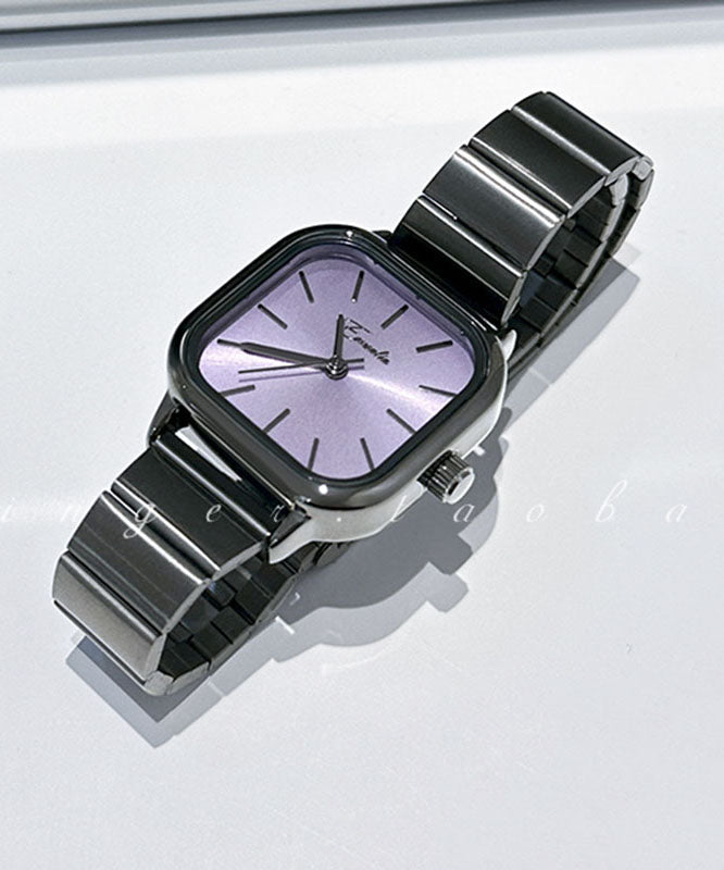 Simple Black Stainless Steel Quartz Movement Waterproof Watches