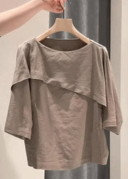 Simple Blue O-Neck Solid Cotton T Shirt Half Sleeve