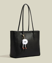 Simple Brown Large Capacity Faux Leather Shoulder Bags