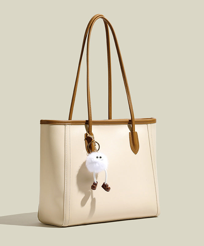 Simple Brown Large Capacity Faux Leather Shoulder Bags