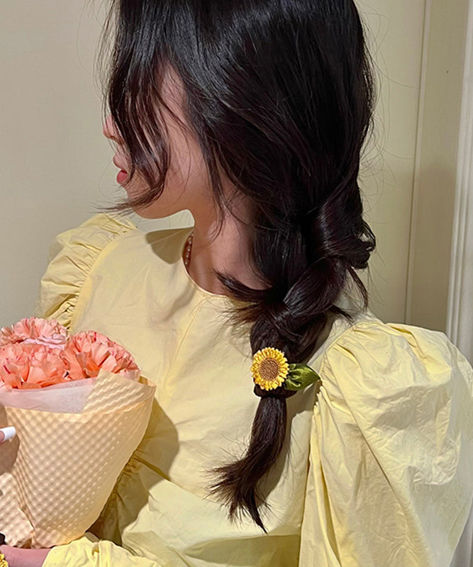 Simple Chocolate Fabric Art Sunflower Hair Band