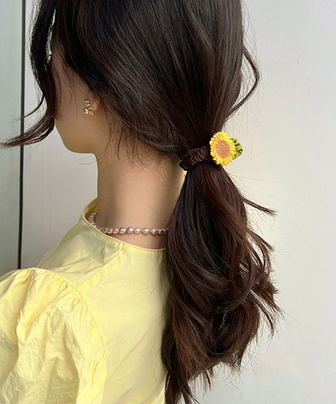 Simple Chocolate Fabric Art Sunflower Hair Band
