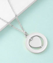 Simple Gold Stainless Steel Overgild Love Pendant Necklace