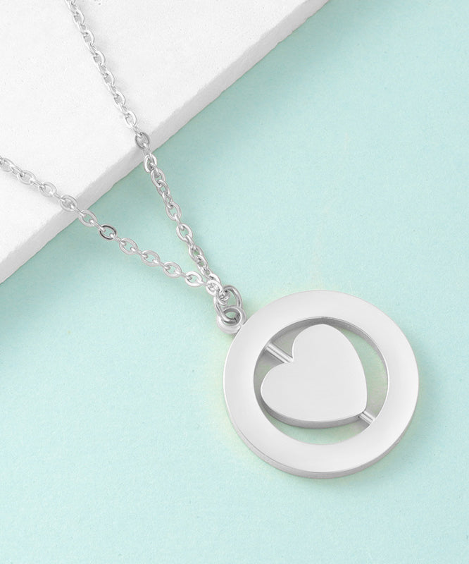 Simple Gold Stainless Steel Overgild Love Pendant Necklace