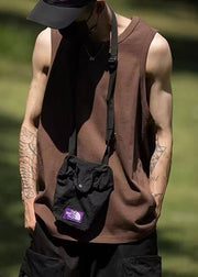Simple Grey Solid Cotton Men Tank O Neck Sleeveless