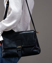 Simple Mulberry Solid Durable Leather Versatile Messenger Bag