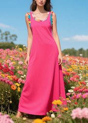 Simple Rose Patchwork Lace Chiffon Cami Dress Summer