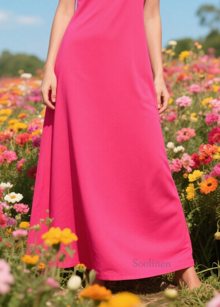 Simple Rose Patchwork Lace Chiffon Cami Dress Summer