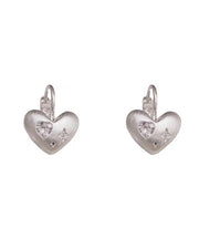 Simple Silk Copper Alloy Zircon Love Drop Earrings