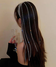 Simple Silk Copper Alloy Zircon Tassel Hairpin