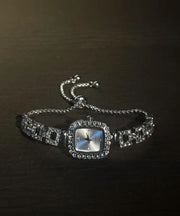 Simple Silk Stainless Steel Zircon Sugar Cube Chain Watches