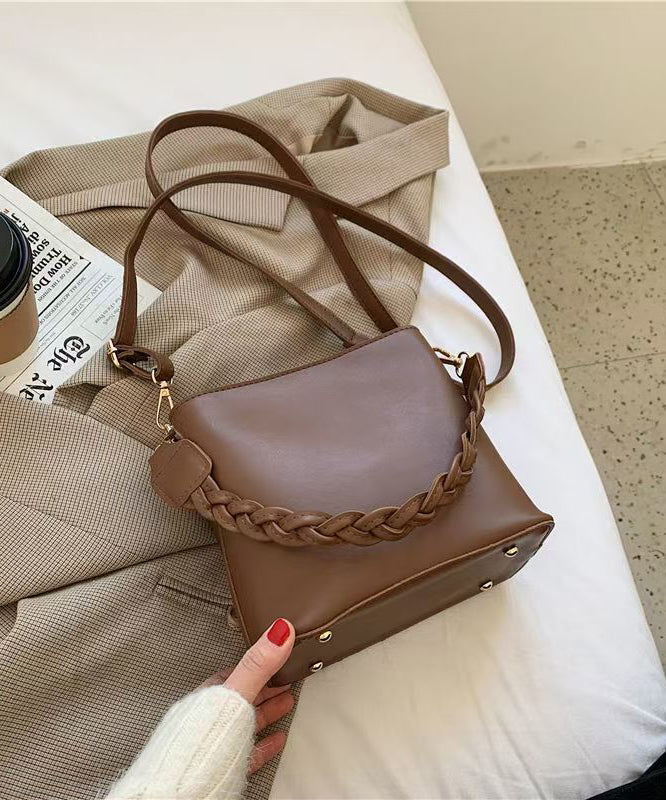 Simple Solid Durable Faux Leather Messenger Bag