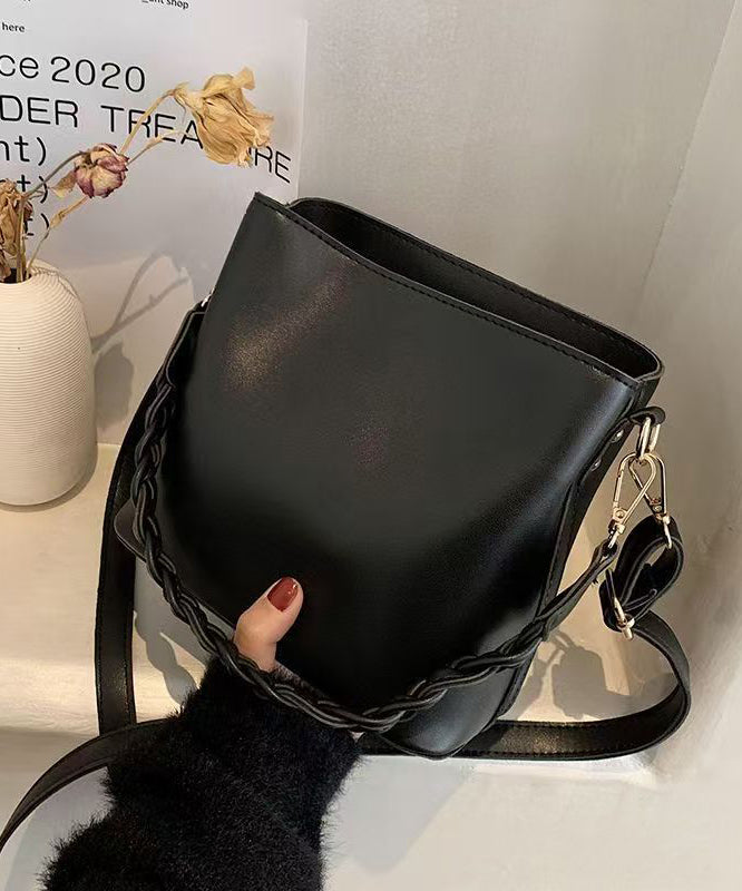 Simple Solid Durable Faux Leather Messenger Bag