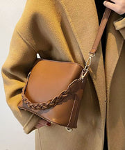 Simple Solid Durable Faux Leather Messenger Bag