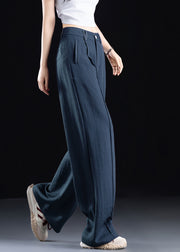 Simple Style Purple Pockets High Waist Cotton Pants Fall