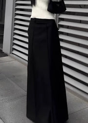Simple White High Waist Solid Spandex Skirts Spring