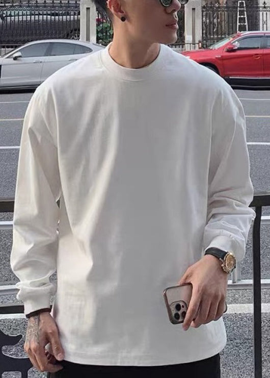 Simple White O Neck Cotton Best T Shirts For Men Spring