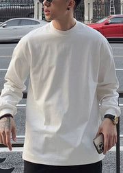Simple White O Neck Cotton Best T Shirts For Men Spring