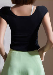 Simple White O-Neck Short Sleeve Yoga Top