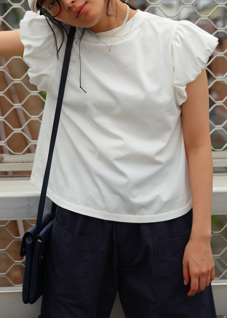 Simple White O Neck Solid Cotton T Shirt Summer