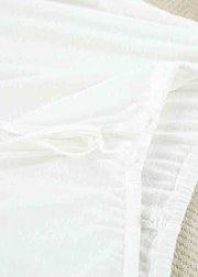 Simple White Oversized Cotton Pajamas Two Pieces Set Summer