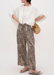 Simple White Oversized Cotton Tanks Batwing Sleeve