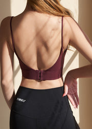 Simple White Patchwork Cold Shoulder Sports Bra