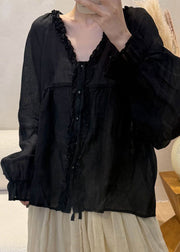 Simple White V Neck Patchwork Solid Top Fall