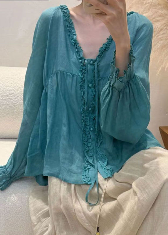 Novelty White O-Neck Patchwork Tassel Chiffon Shirts Fall