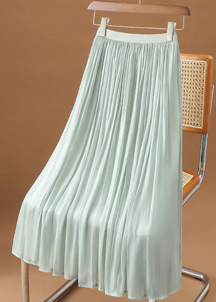Simple White Wrinkled Solid Chiffon Skirt Summer
