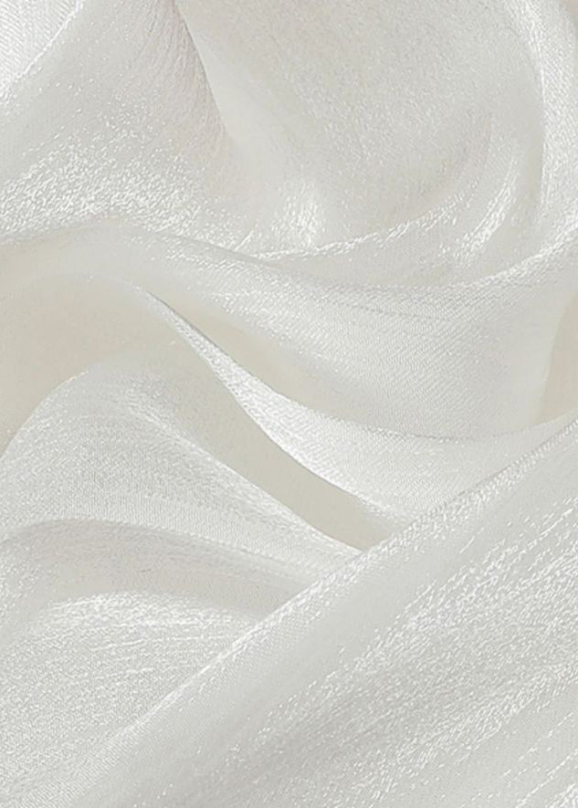 Simple White Wrinkled Solid Chiffon Skirt Summer