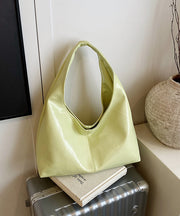 Simple Yellow Large Capacity Faux Leather Shoulder Bag