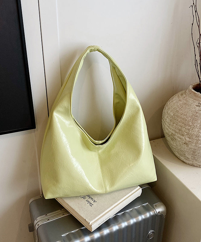 Simple Yellow Large Capacity Faux Leather Shoulder Bag