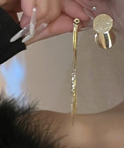 Skinny Silk Metal Sequins Tassel Drop Earrings