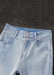 Slim Blue Tasseled High Waist Denim Flare Bottoms Summer
